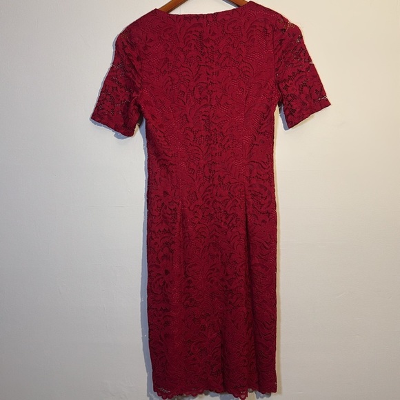 Precis petite women’s red lace short sleeve dress 4 - Picture 8 of 10